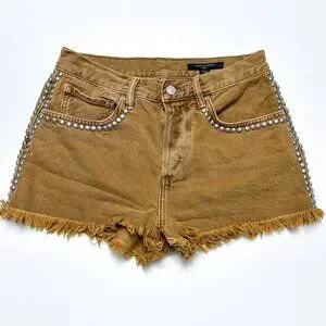 デニム・ジーパン ALLSAINTS Women Denim Shorts HEIDI WE074Y LIGHT BROWN Brown ALLSAINTS Heidi Denim Shorts | endource